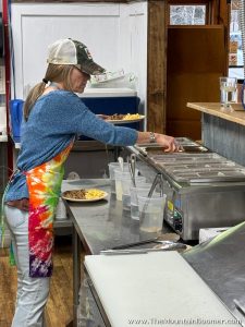 serving food at mountain boomer